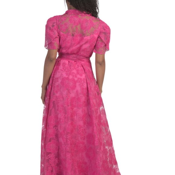 RENE BY RENE RUIZ Short Sleeve Fil Coupe Shirt Gown - Picture 4 of 4